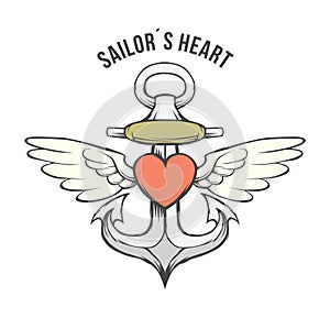 Anchor heart vectorÃ¢â¬â stock illustration file photo